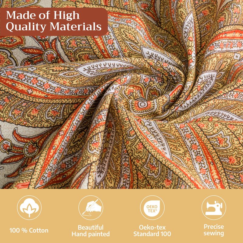 Maison d' Hermine Table Cloth Rectangle Table 100% Cotton 60 x 90 Inches Tablecloth Reusable Decorative Everyday Use for Dining Room, Farmhouse, Home, Party, Festive & Wedding - Kashmir Paisley
