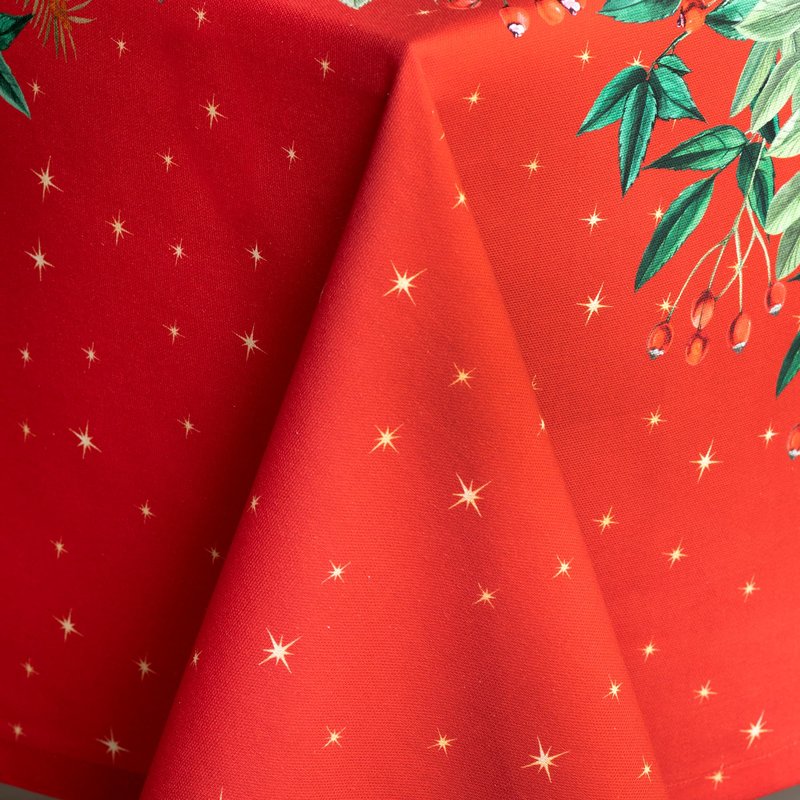 Maison d' Hermine Table Cloth Rectangle Table 100% Cotton 70 x 108 Inches Fall Tablecloth Reusable Everyday Use for Thanksgiving Christmas Decorations Dining Farmhouse Party (Noel)