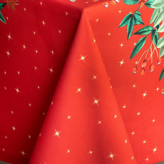 Maison d' Hermine Table Cloth Rectangle Table 100% Cotton 70 x 108 Inches Fall Tablecloth Reusable Everyday Use for Thanksgiving Christmas Decorations Dining Farmhouse Party (Noel)