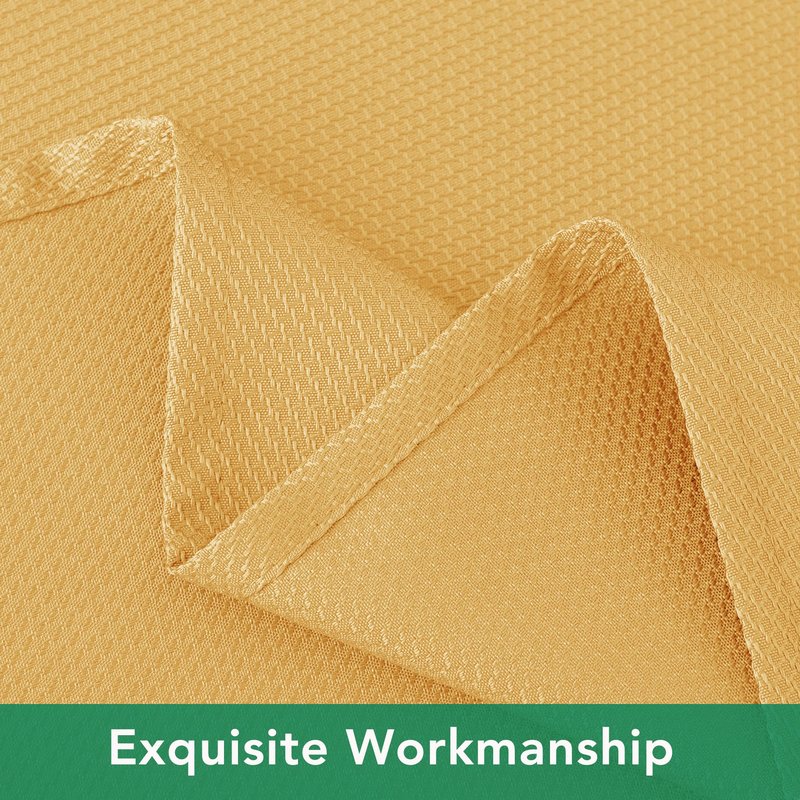 Biscaynebay Fall Tablecloth Textured Fabric Square Tablecloths 70x70'', Fall Gold Thanksgiving Autumn Harvest Water Resistant Fabric Tablecloths for Kitchen, Dining, Wedding, Parties Machine Washable