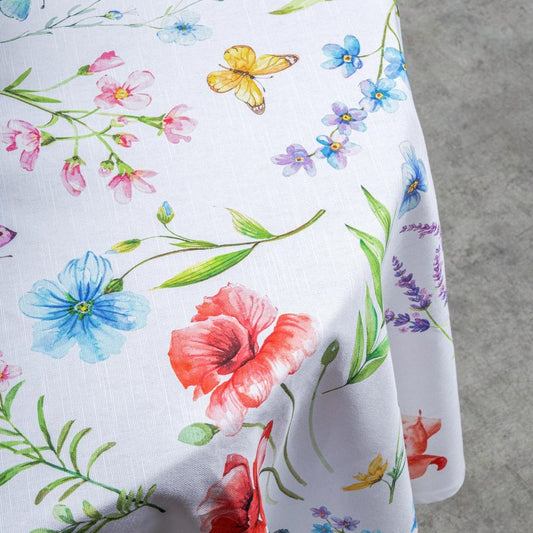 Maison d' Hermine Table Cloth Round Table 100% Cotton 69 Round Inches Tablecloth Reusable Decorative for Dining Kitchen Room Farmhouse Home Gifts for Mothers Day Spring Summer - Just Floral