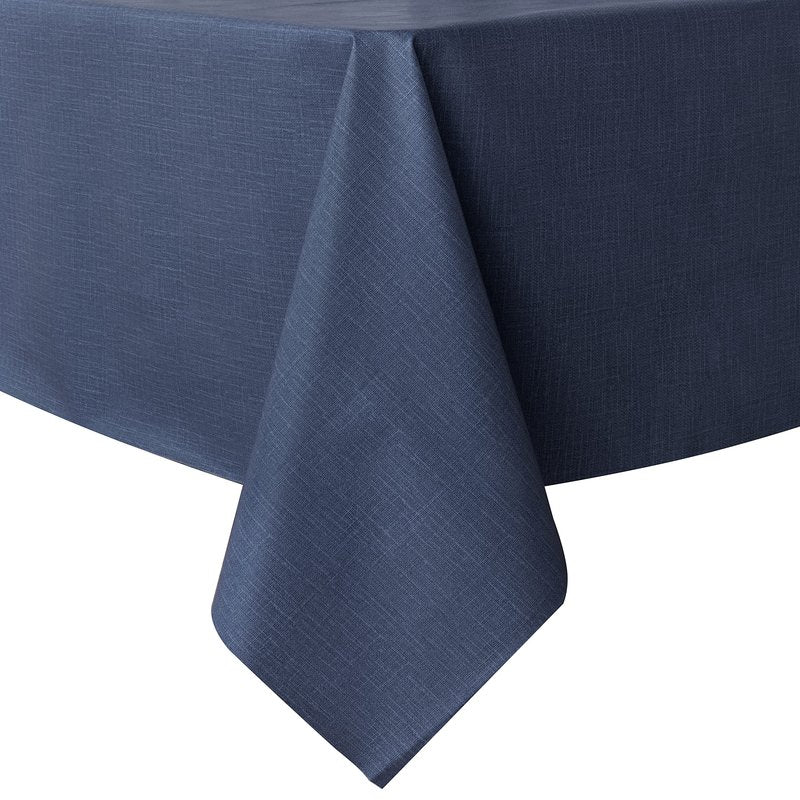 sancua 100% Waterproof Rectangle PVC Tablecloth - 54 x 54 Inch - Oil Proof Spill Proof Vinyl Table Cloth, Wipe Clean Table Cover for Dining Tables, Buffet Parties and Camping, Greyish Blue