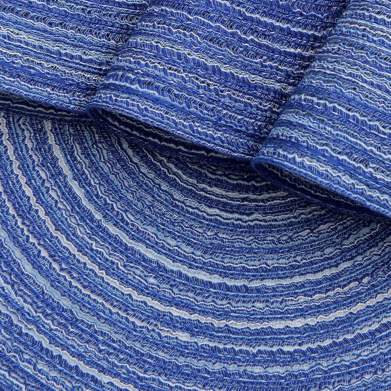SHACOS Round Braided Placemats Set of 8 Round Table Mats for Dining Tables Washable Fabric Kitchen Table Place Mats (Blue White, 8)