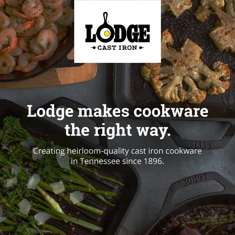 Lodge 8" Cast Iron Skillet - Chef Collection - Perfect Sear - Ergonomic Handles - Superior Heat Retention - Cast Iron Cookware & Skillet