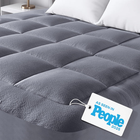Niagara Sleep Solution Ultra Soft Mattress Topper - Bamboo Viscose Pillow Top for Back Pain Relief | Twin Size, Gray