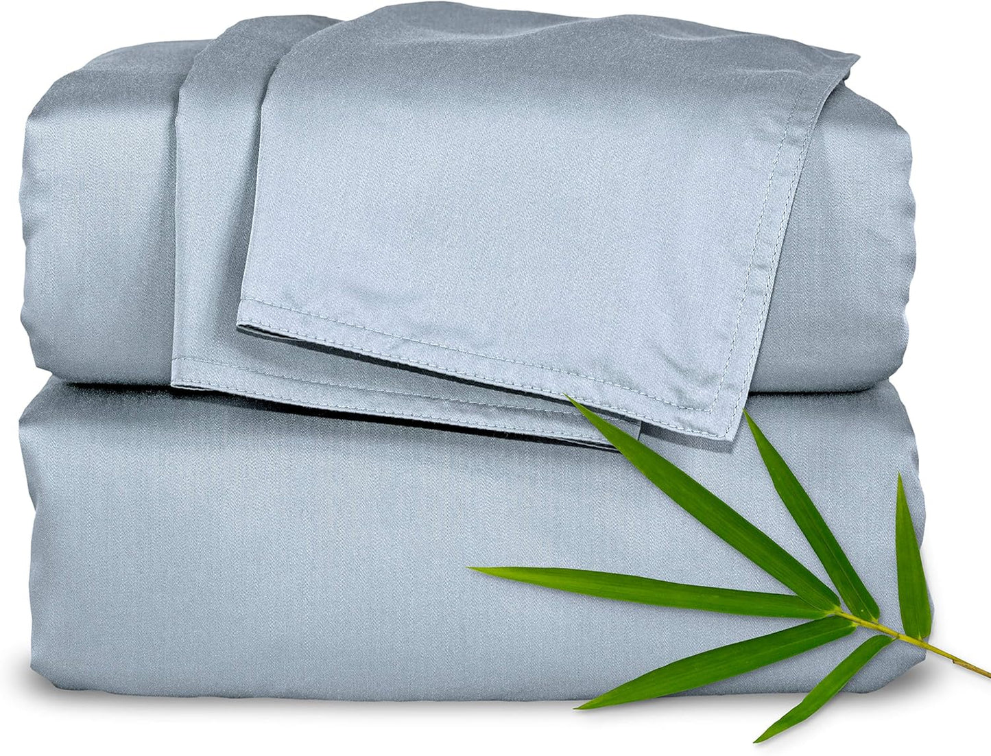 Pure Bamboo Full Bed Sheet Set - 100% Organic Viscose, Luxuriously Soft & Cooling, Sterling Blue