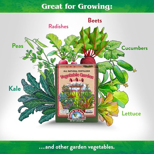 Down To Earth Organic Vegetable Garden Fertilizer - All-Natural Plant Food for Herbs & Greens, 1 lb