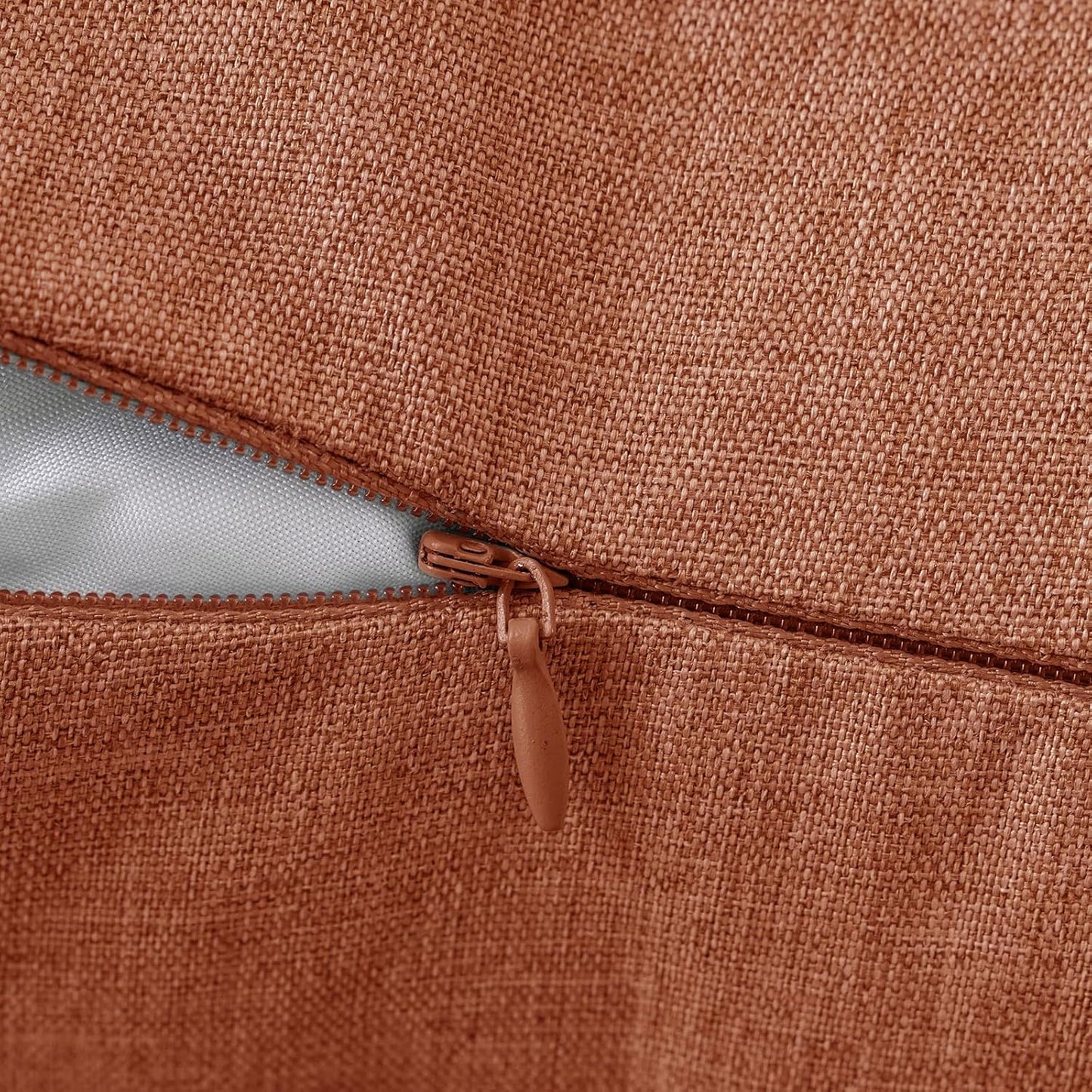 MIULEE Decorative Outdoor Throw Pillow Covers - Waterproof Faux Linen Cushion Cases | 20x20 Inch Rust (Pack of 2)