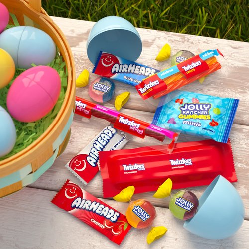 JOLLY RANCHER, TWIZZLERS, and AIRHEADS Assorted Fruit Flavored, Easter Candy Bulk Bag, Easter Basket Fillers, 42.84 oz (135 Pieces)