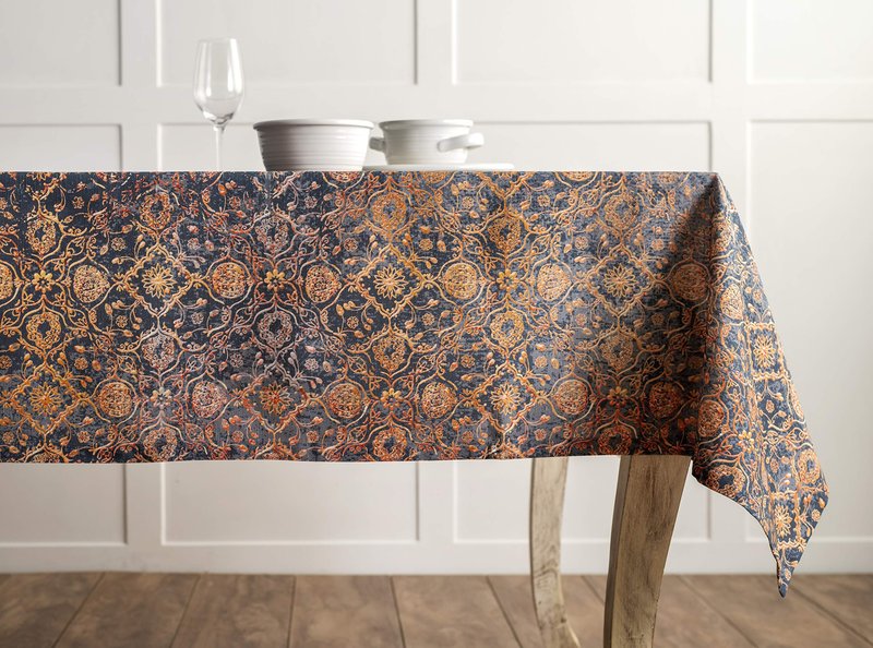 Maison d' Hermine Table Cloth Rectangle Table 100% Cotton 60 x 108 Inches Fall Tablecloth Reusable Everyday Use for Thanksgiving Christmas Decorations Dining Farmhouse Party (Imperfection)