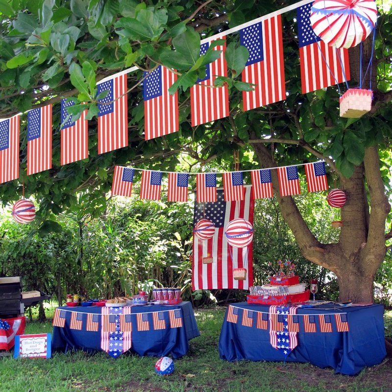 NOVWANG American Flag Banner - 100PCS USA Flag Banners for Independence Day, Patriotic Events, Sports, Bars Decorations