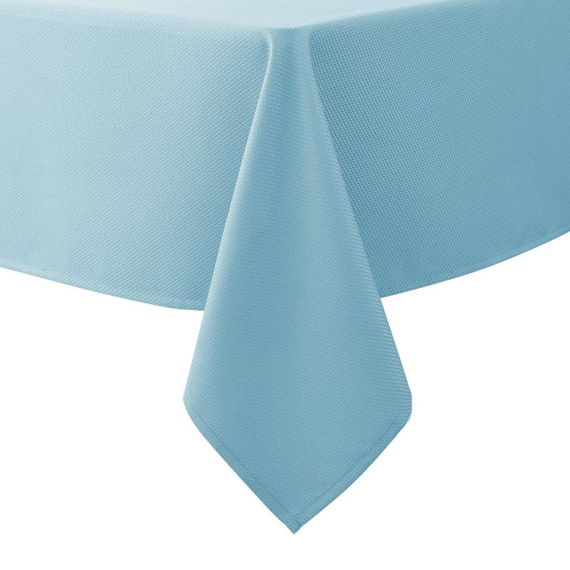 Biscaynebay Textured Fabric Tablecloths 52x70 Inches Rectangular, Light Blue Water Resistant Tablecloths for Dining, Kitchen, Wedding, Parties etc. Machine Washable
