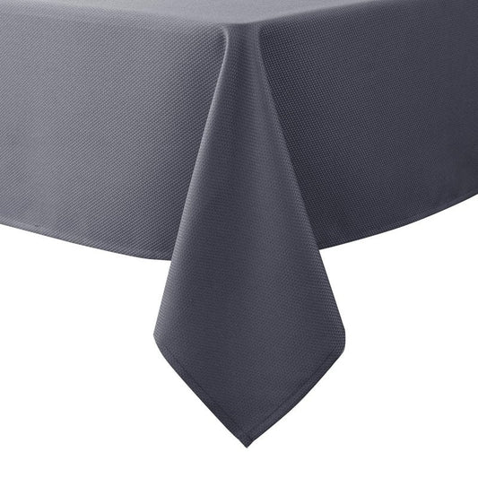 Biscaynebay Textured Fabric Tablecloths 60x84 Inches Rectangular, Dark Grey Water Resistant Tablecloths for Dining, Kitchen, Wedding and Parties etc. Machine Washable