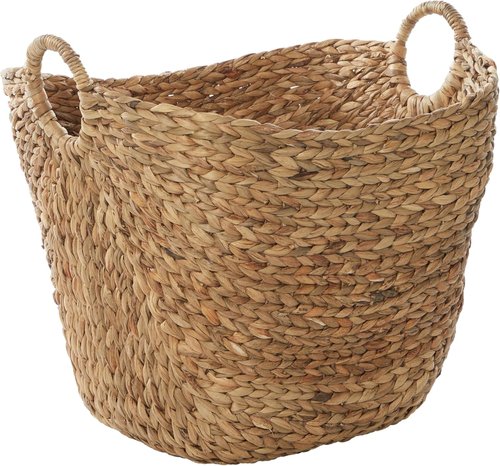 Deco 79 Seagrass Storage Basket - Large Woven Organizer with Ring Handles | 20" x 18" x 19", Brown