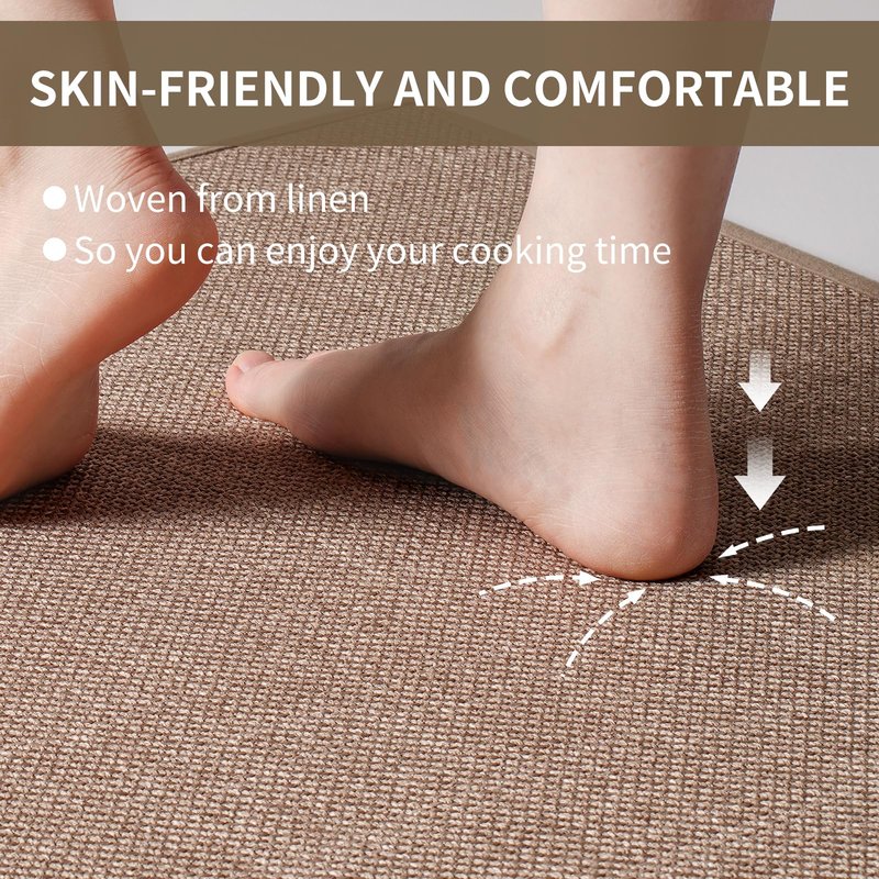 YDKGL Kitchen Rugs and Mats Non Slip Washable, Absorbent Runner Rugs for Kitchen, Front of Sink, Kitchen Mats for Floor，Easy to Clean and Maintain Kitchen Floor mat(Brown, 17"x30")
