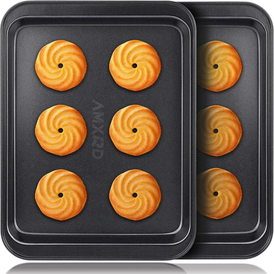Nonstick Baking Sheets by [Brand Name] - Perfect for Toaster Ovens | Set of 2, 9.5" x 7.1" Size