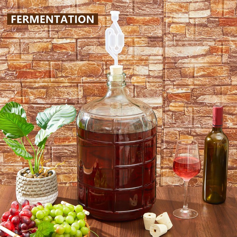 Ziliny 3 Pcs Drilled Fermentation Corks for Most 3 5 6 Gallon Glass Carboy Tapered Corks for Bubble Airlock Wood Stopper Bungs for Home Brewing Wine, Not Include Airlock, 1 x 1.5 x 1.6 inches
