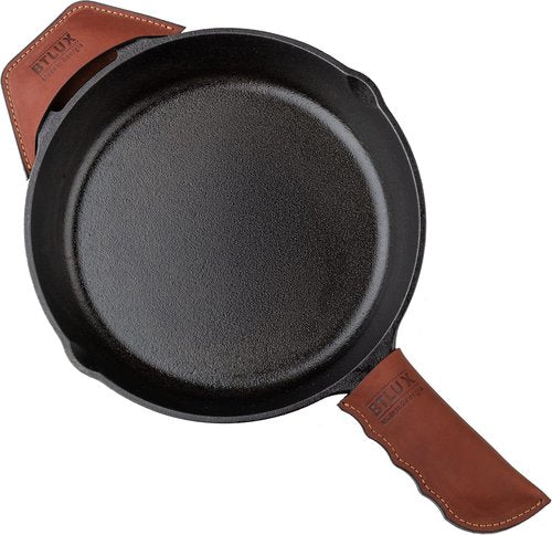 Full Grain Leather Handle Cover Set by Proudly Made in Georgia - Heat Resistant Sleeves for Skillets & Pots