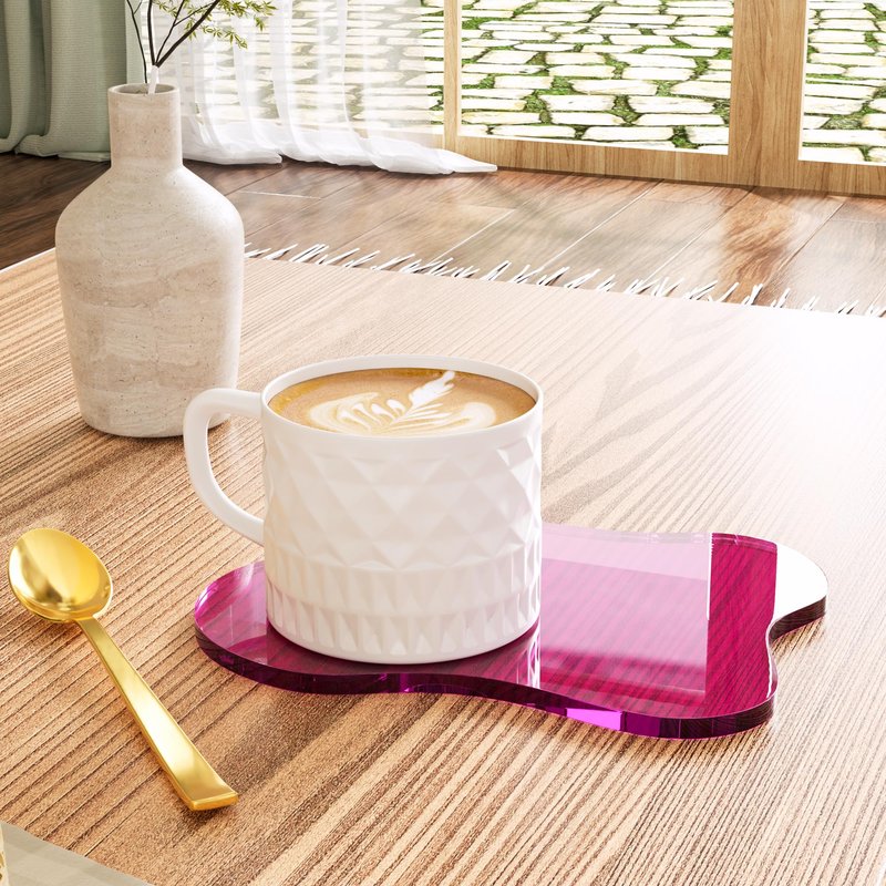 Leadiy Acrylic Coaster for Desk, Clear Bar Drink Coaster, Clear Cloud Shape Coffee Cup Coaster, Perfect for Tabletop Protection and Accessories Display.
