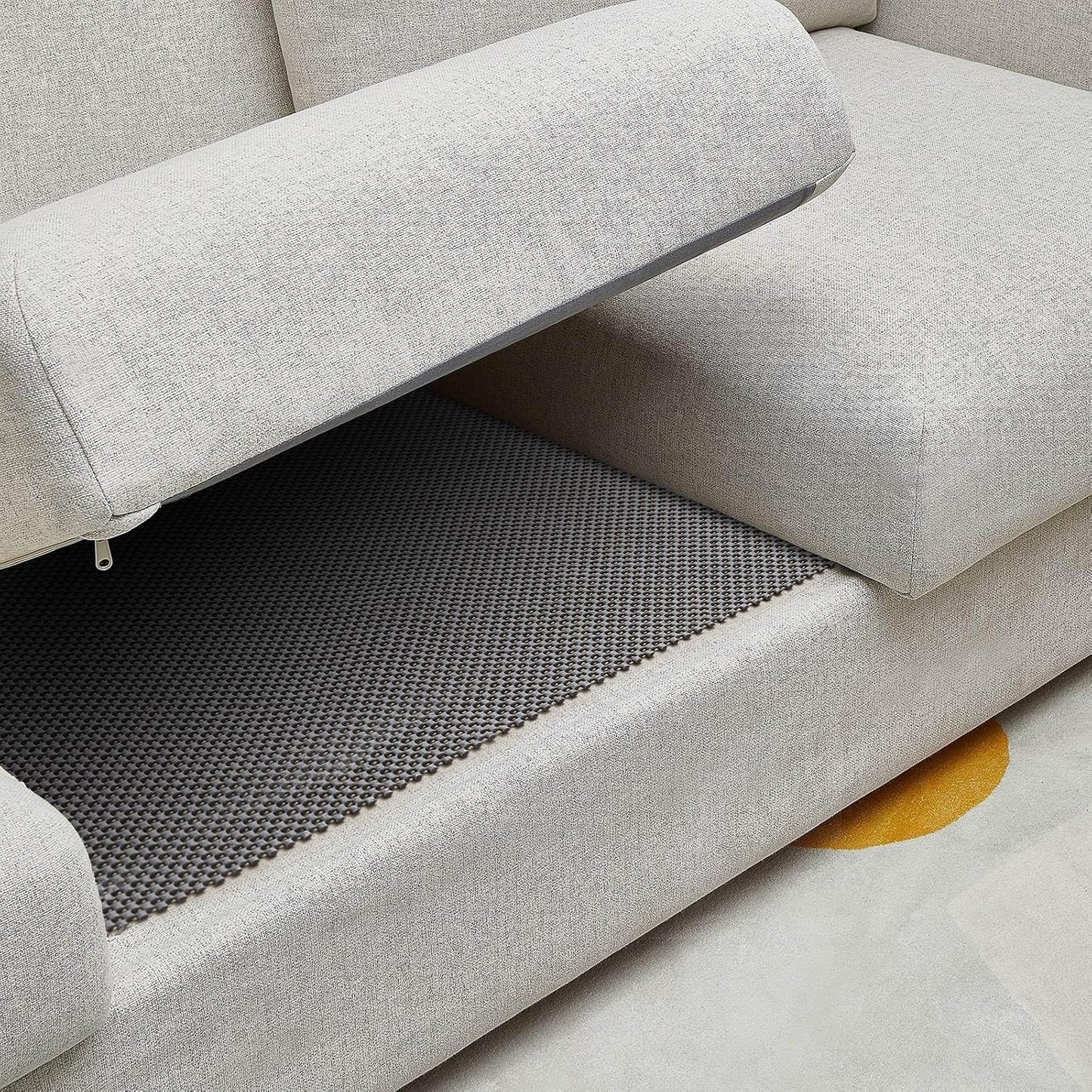 Veken Rug Gripper Pad - Non-Slip 2x4 Ft Area Rug Pad for Hardwood & Tile Floors - Thick Dark Grey Anti-Skid Mat