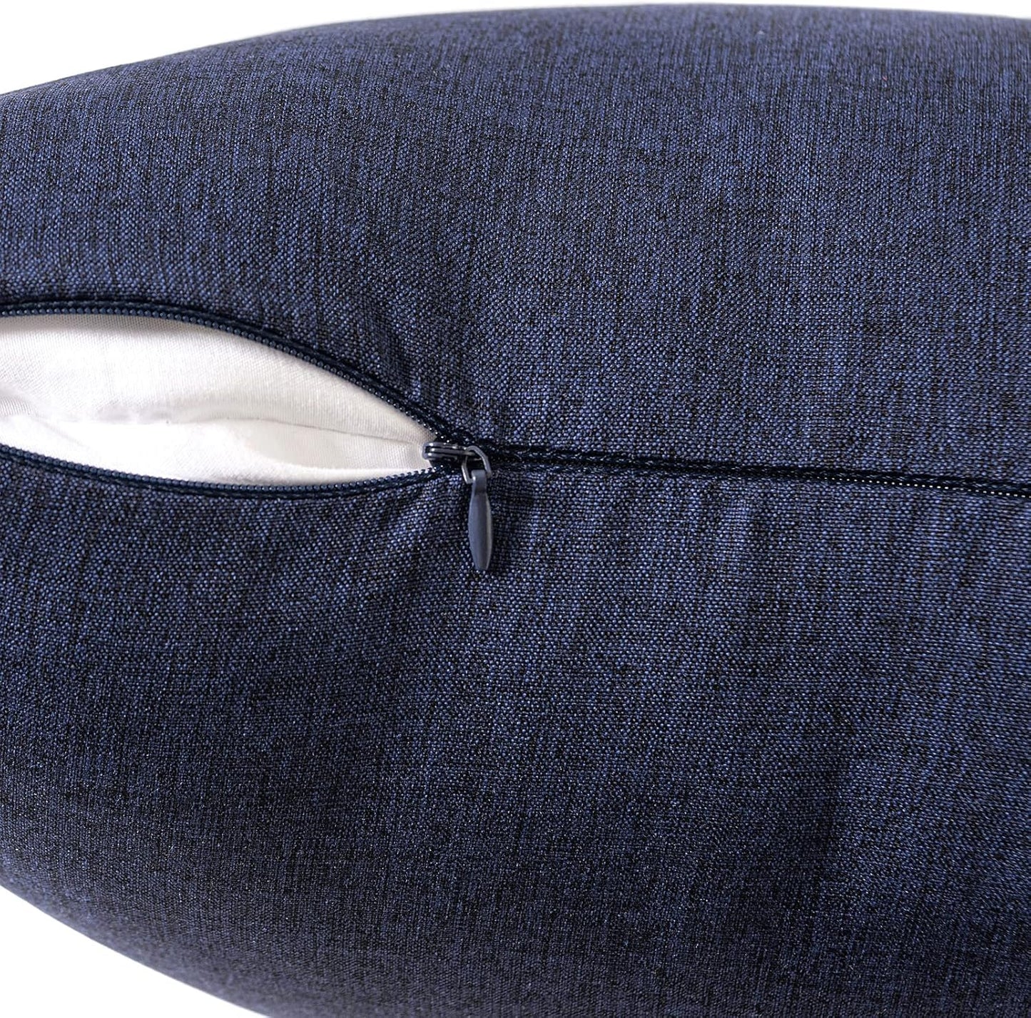 MIULEE Decorative Outdoor Throw Pillow Covers - Waterproof Faux Linen Cushion Cases | 26x26 Inch Navy (Pack of 2)