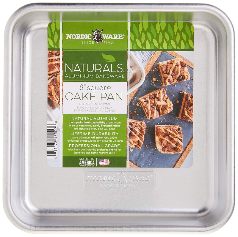 Nordic Ware - 47500 Nordic Ware Naturals Aluminum Commercial 8" x 8" Square Cake Pan, 8 by 8 inches, Silver