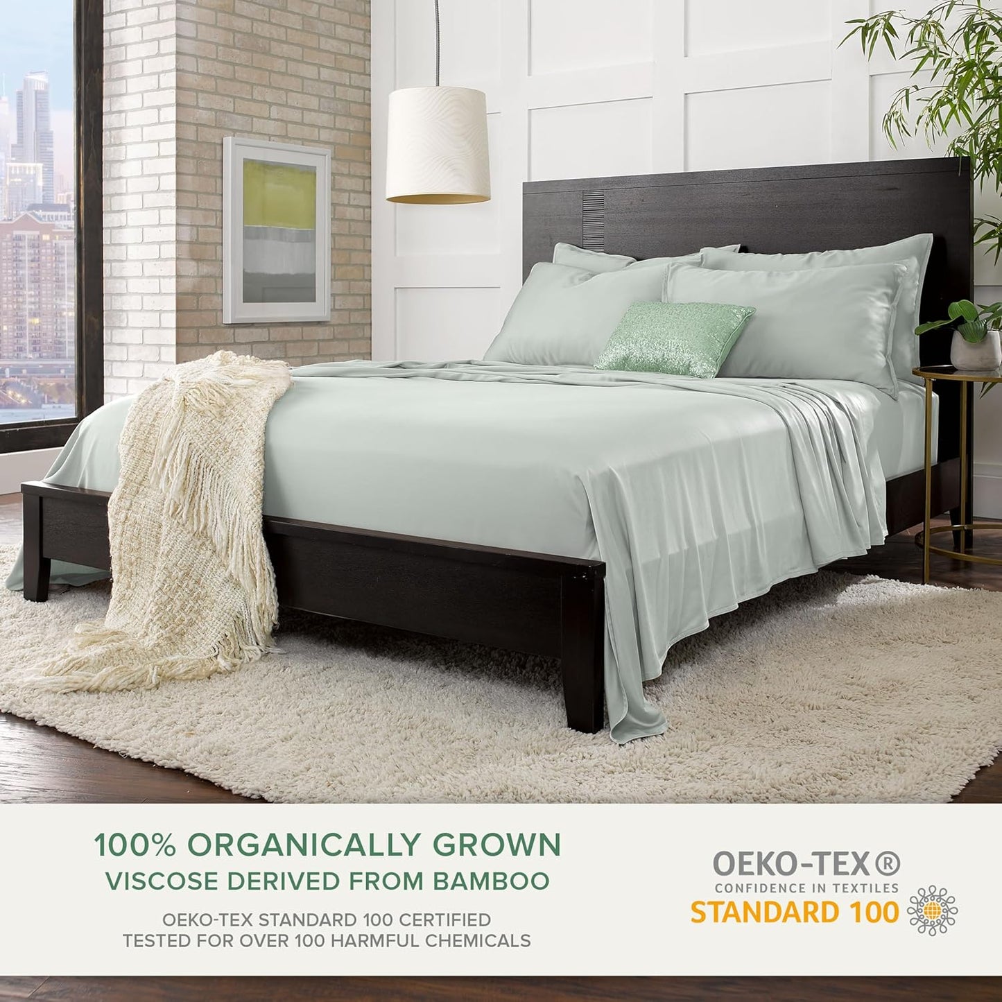 Pure Bamboo Full Sheets - Luxuriously Soft & Cooling 100% Organic Viscose Bed Sheet Set | Full Size, Sea Glass