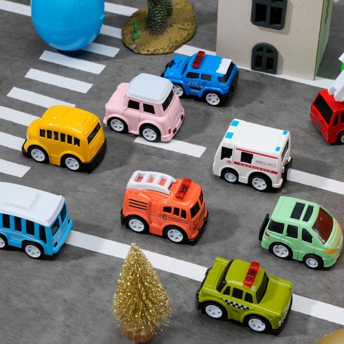 JOYIN 12 Pcs Prefilled Easter Eggs with Toys, Plastic Eggs with Cute Pull Back Cars, Easter Basket Stuffers, Party Favors for Kids, Classroom Prize Supplies