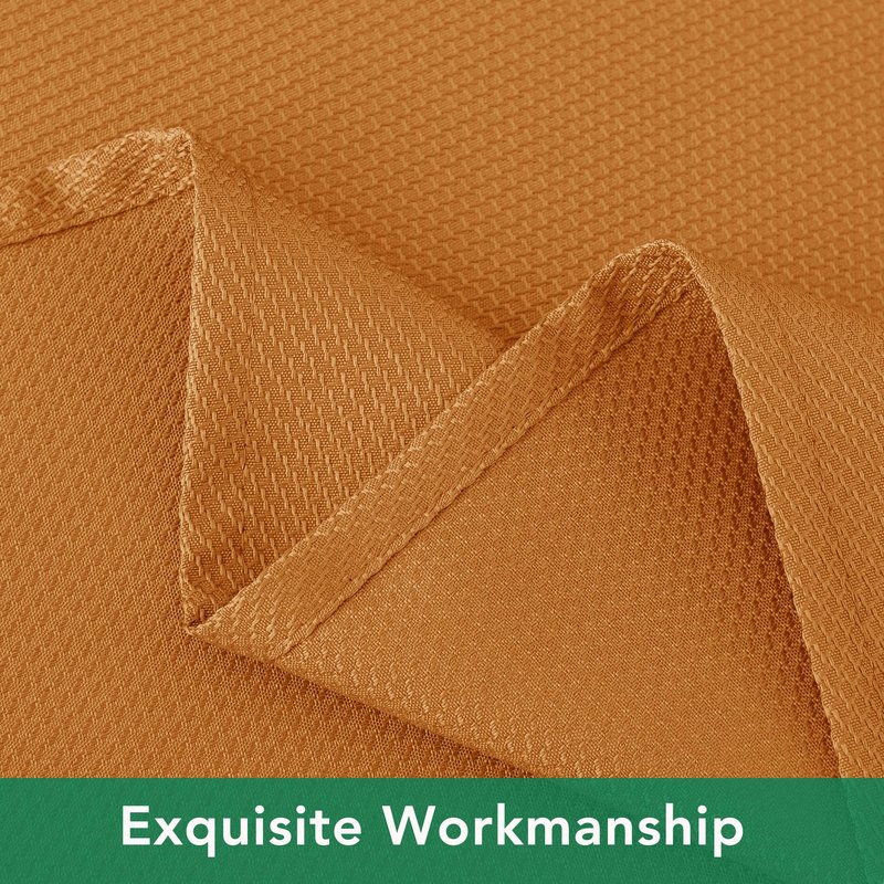 Biscaynebay Fall Tablecloth Textured Fabric Square Tablecloths 70x70 Inch, Bronze Thanksgiving Autumn Harvest Water Resistant Fabric Tablecloths for Kitchen, Dining, Wedding, Parties Machine Washable