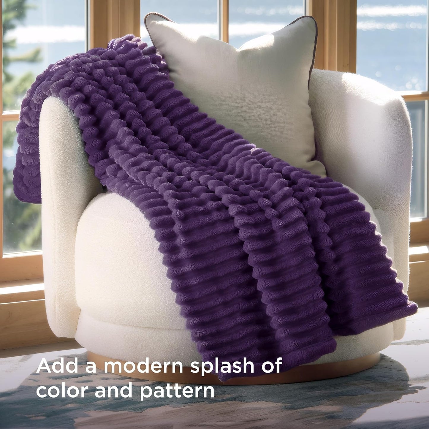 Bedsure GentleSoft Throw Blanket - Super Soft Cozy Purple Blanket for Couch | 50x70 Inches