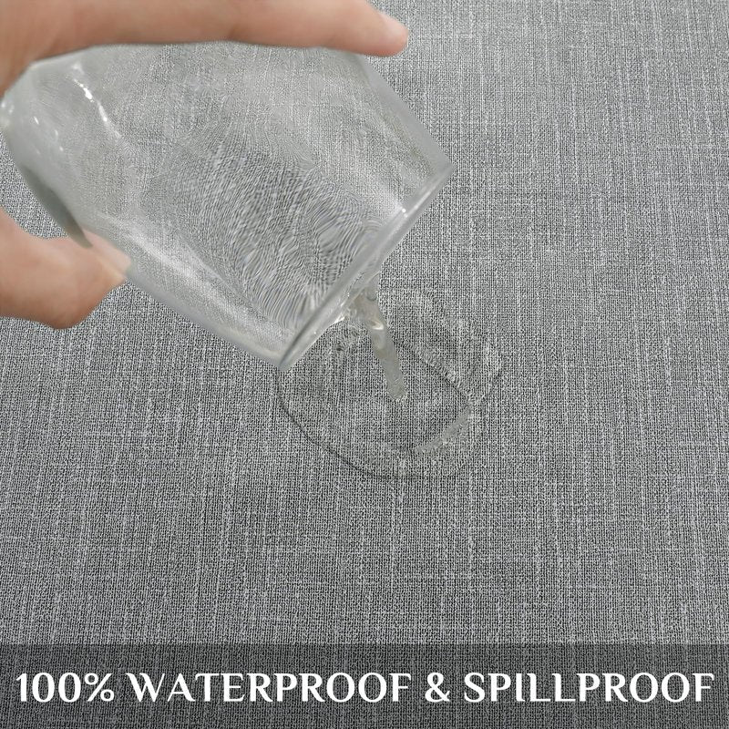 Softalker Vinyl Tablecloth Rectangle, Outdoor 100% Waterproof Oil Proof Plastic Edge Binding Table Cloth, Heavy Duty Thick Wipeable PVC Table Covers for Picnic Dining Party - 54 x 78 Inch, Light Grey
