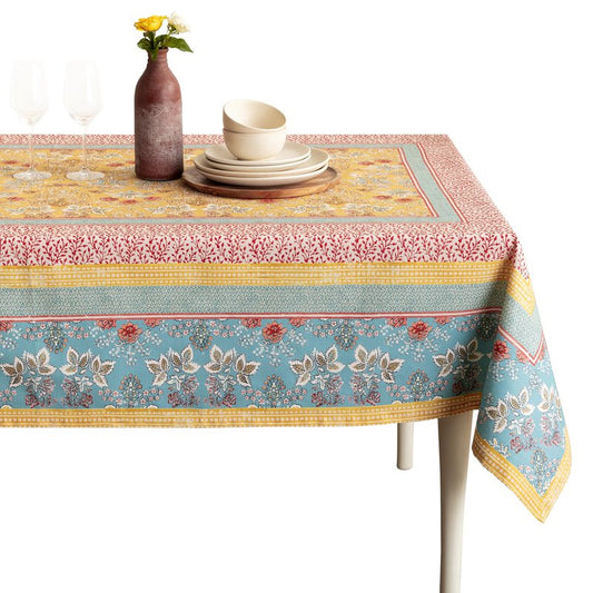 Maison d' Hermine Table Cloth Square Table 100% Cotton 60 x 60 Inches Tablecloth Reusable Decorative for Dining Kitchen Room Farmhouse Home Gifts for Mothers Day Spring Summer - Marquise