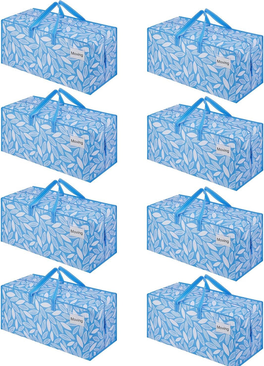 VENO Heavy Duty Moving Bags - 8 Pack with Backpack Straps & Zippers | Extra Large Packing Solution for College Dorms