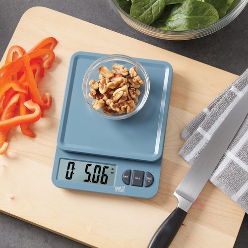 Eat Smart Eat Smart 11lb Food Kitchen Plastic Blue Scale with Tare, Blue