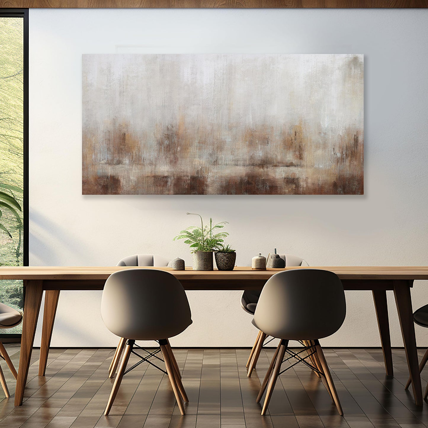 Abstract Wall Art Home Decor Wall Brown Canvas Print Wall Art Framed Modern Abstract Artwork for Living Room Bedroom Dining Room Home Office Decor 20"x40"