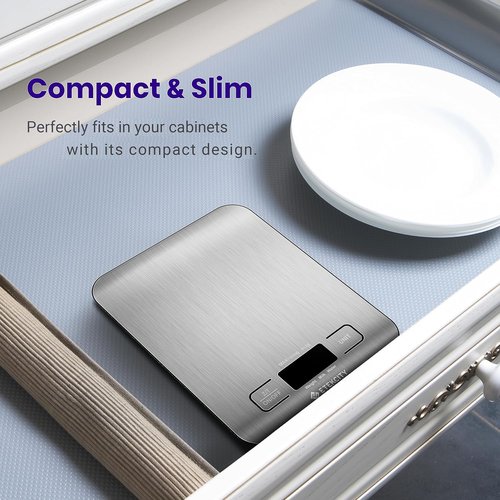 Etekcity Digital Food Scale - Accurate Grams & Ounces Measurement for Cooking & Meal Prep | Medium 304 Stainless Steel