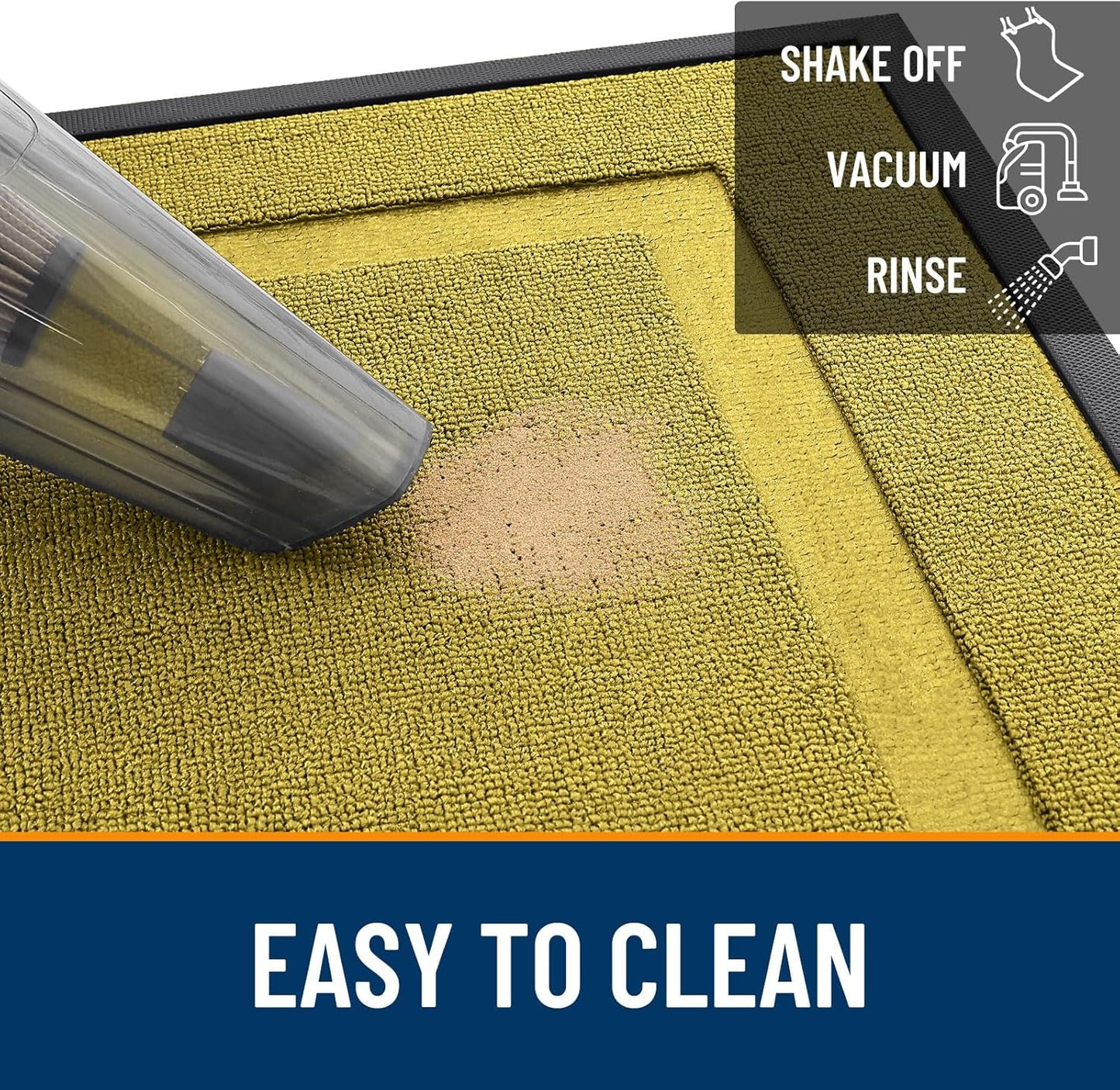 OLANLY Waterproof Front Door Mat - All-Season Indoor/Outdoor Doormat | Sturdy Natural Rubber, 29.5x17, Lime Green