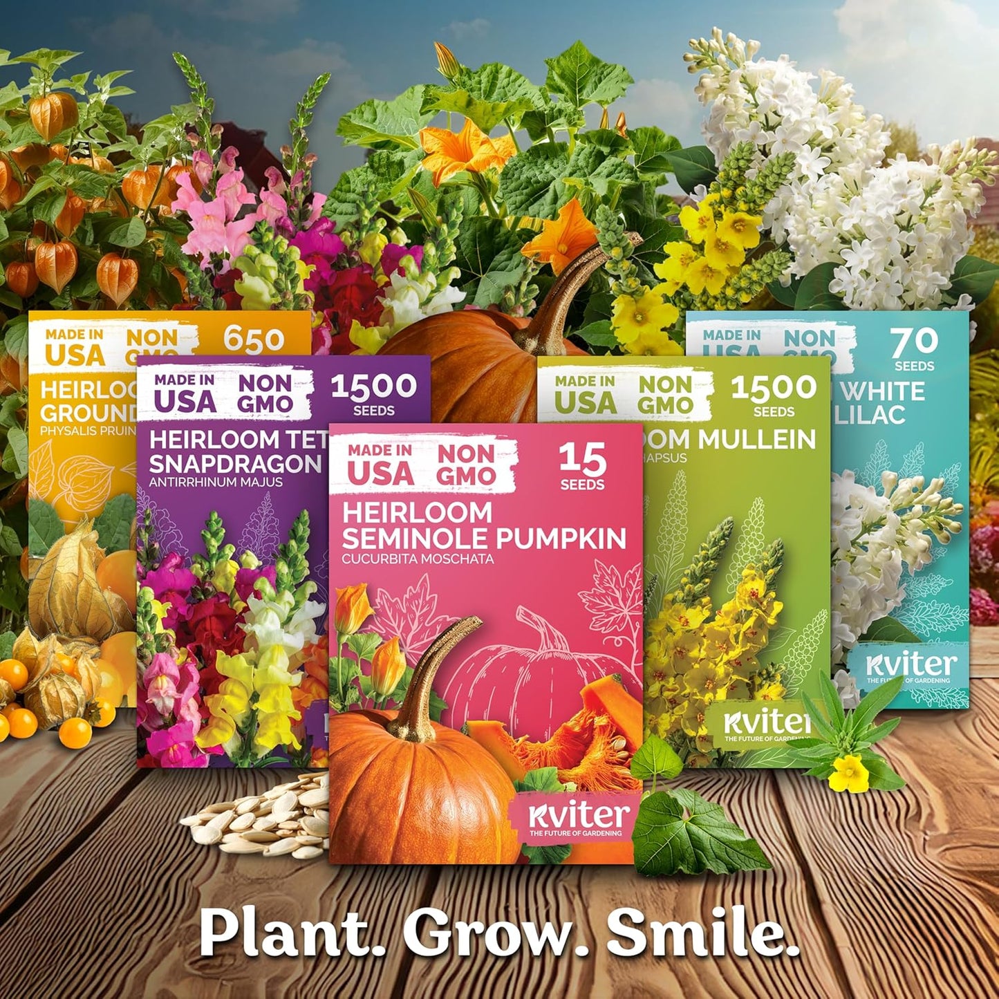 KVITER Zinnia Seeds - 550 Heirloom Pumila Double Blooms Mix | Non-GMO Cut Flower Seeds for Garden & Containers