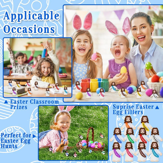 Bamamon 30 Pcs Little Jesus Figures, Mini Jesus Figurines in Bulk Easter Jesus Loves You Tiny Christ Toys to Hide and Seek Sunday School Religious Party Favors Baptism Gifts for Easter Egg Stuffers