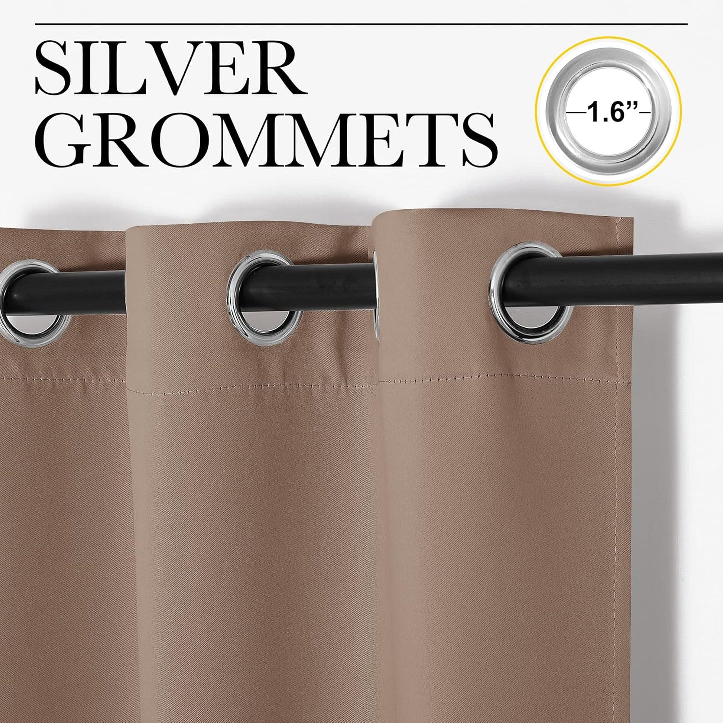 NICETOWN Blackout Window Curtains - Thermal Insulated Drapes, Set of 2, 29x40 Inch, Cappuccino