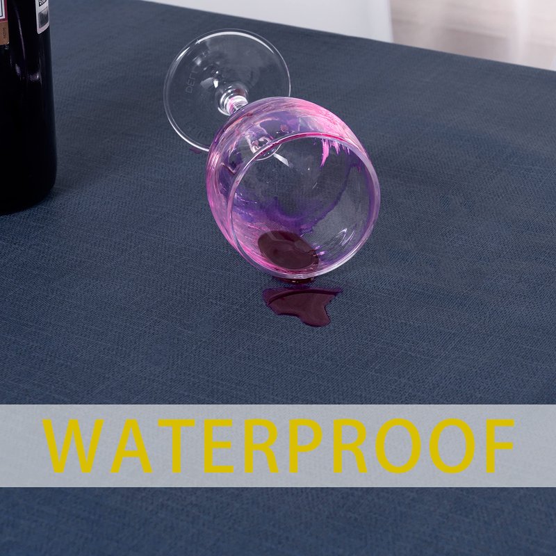 sancua 100% Waterproof Rectangle PVC Tablecloth - 54 x 54 Inch - Oil Proof Spill Proof Vinyl Table Cloth, Wipe Clean Table Cover for Dining Tables, Buffet Parties and Camping, Greyish Blue