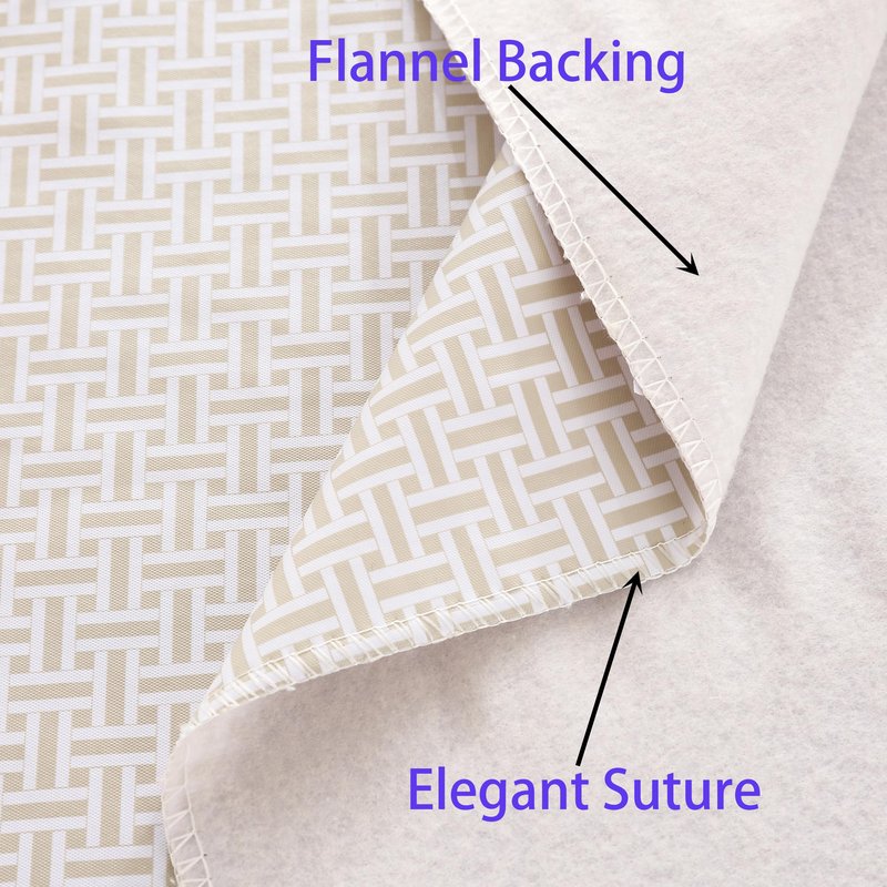 Walrus Heavy Duty Vinyl Tablecloth with Flannel Backing Waterproof Oil-Proof Plastic Table Cloth Stain-Resistant Wipeable Rectangle or Square Table Cover for Indoor and Outdoor (Weaving, 60X102 Inch)