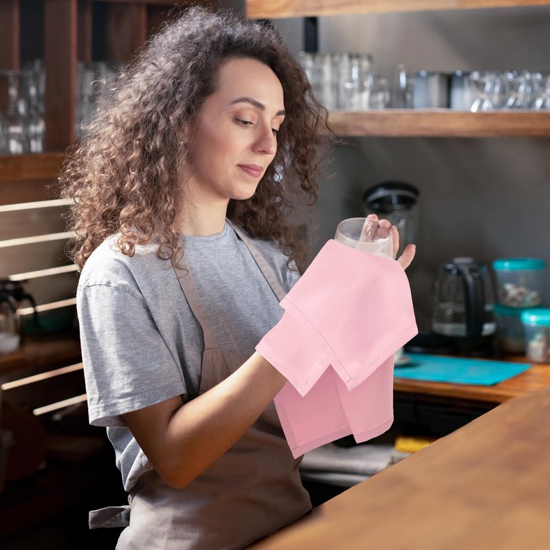 Utopia Home [24 Pack, Pink] Cloth Napkins 17x17 Inches, 100% Polyester Hemmed Edges, Washable and Reusable Ideal for Parties, Weddings and Dinners