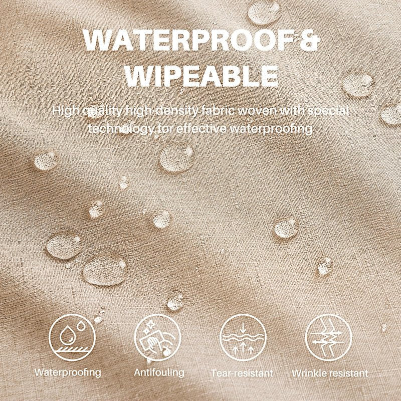 AUSSPVOCT Textured Linen 54 Inch Round Tablecloth Up to 36'' Tables, Waterproof Spill-Proof Fall Table Cloth Wrinkle Free Circle Dining Tablecover for Birthday Farmhouse Easter Holiday Party Decor