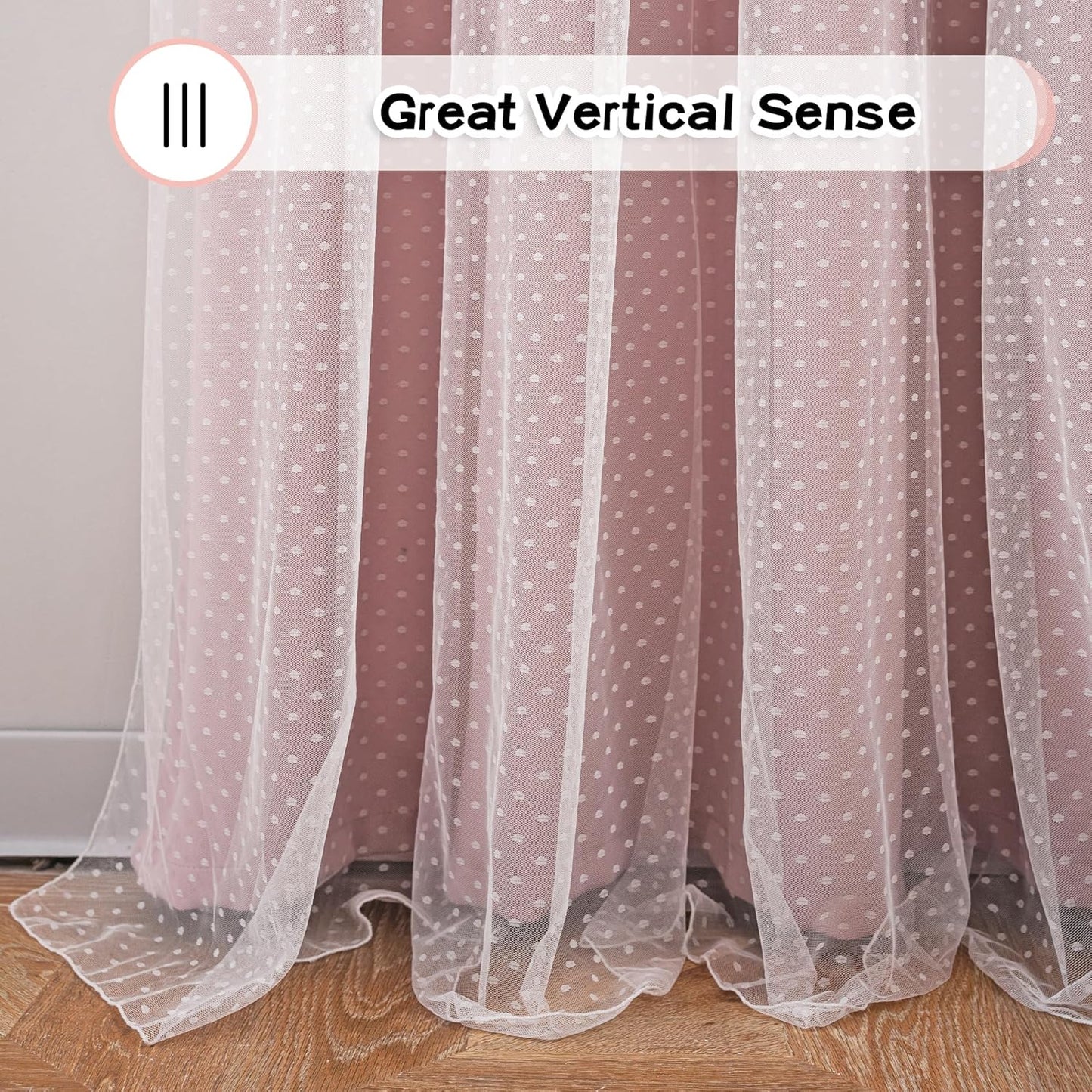 MYSKY HOME Pink Blackout Curtains - Double Layer Drapes with Polka Dots | 52x84 Inch, 2 Panels for Girls' Bedroom