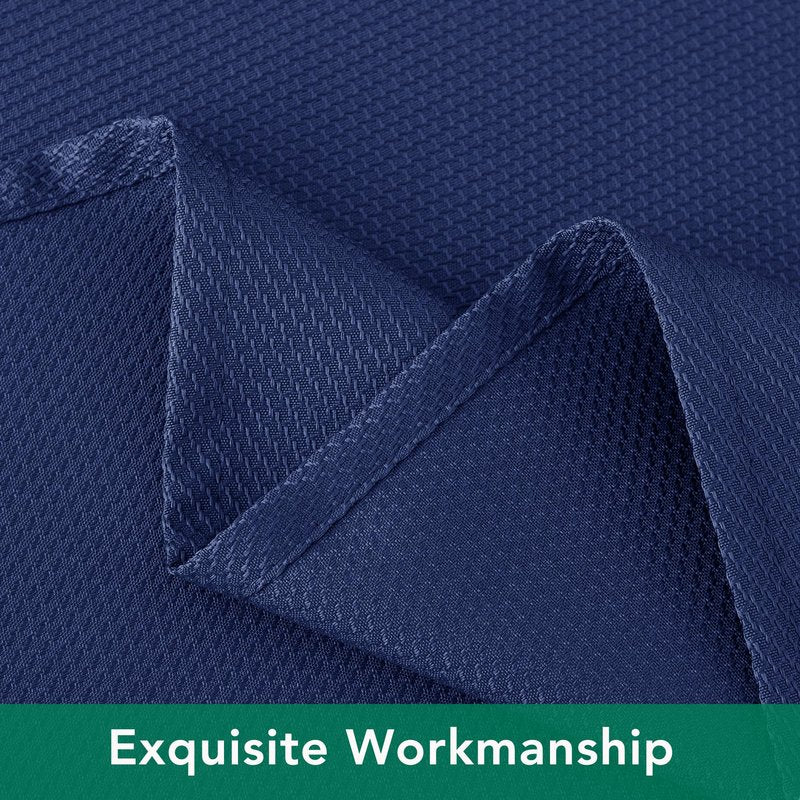 Biscaynebay Textured Fabric Tablecloths 52x70 Inches Rectangular, Navy Water Resistant Tablecloths for Dining, Kitchen, Wedding and Parties etc. Machine Washable