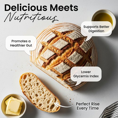 ERNEY Dehydrated Sourdough Starter for Bread Making - Perfect Rise Organic Sourdough Bread Flour with Instruction - Versatile Homemade Pastry Flour Perfect for Artisan Loaf Pizza Muffins - 1 pack