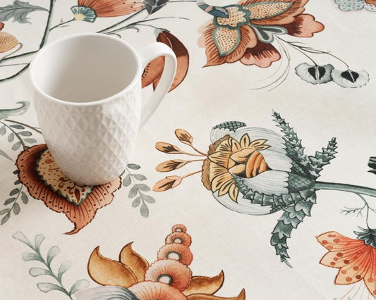 Maison d' Hermine Table Cloth Rectangle Table 100% Cotton 70 x 140 Inches Fall Tablecloth Reusable Everyday Use for Thanksgiving Christmas Decorations Dining Farmhouse Party (Dalida)