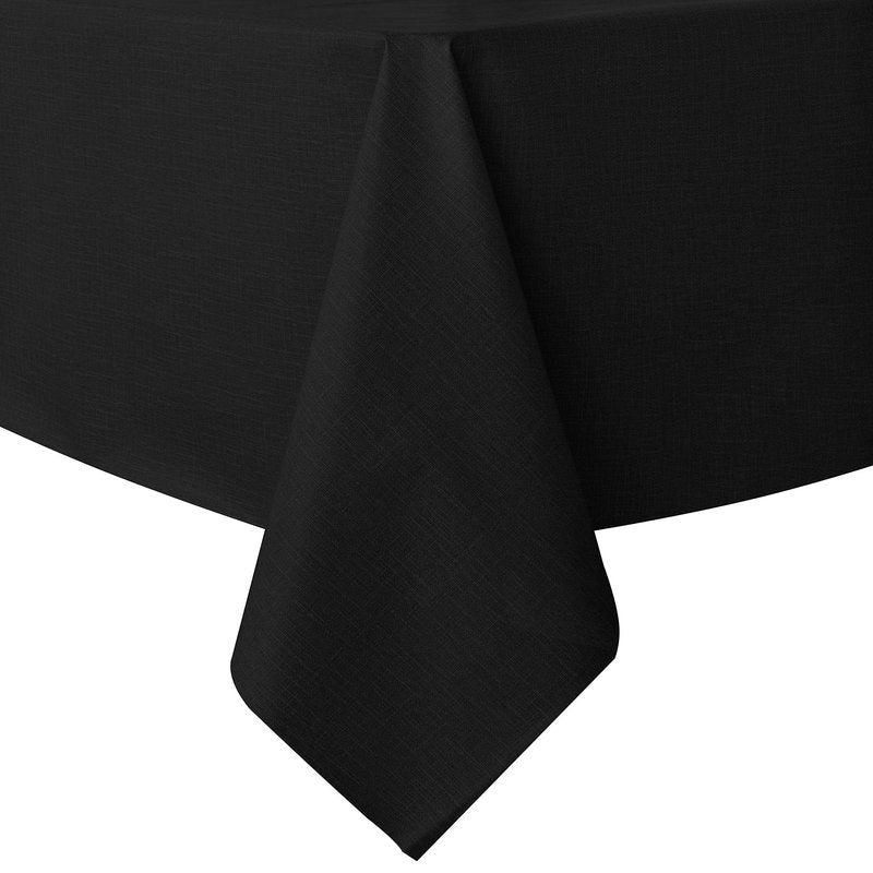 sancua 100% Waterproof Round PVC Tablecloth - 70 Inch - Oil Proof Spill Proof Vinyl Table Cloth, Wipe Clean Table Cover for Dining Tables, Buffet Parties and Camping, Black
