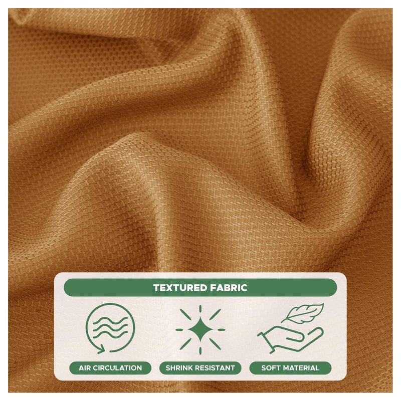 Biscaynebay Fall Tablecloth Textured Fabric Round Tablecloths 90", Bronze Thanksgiving Autumn Harvest Water Resistant Fabric Tablecloths for Kitchen, Dining, Wedding, Parties Machine Washable